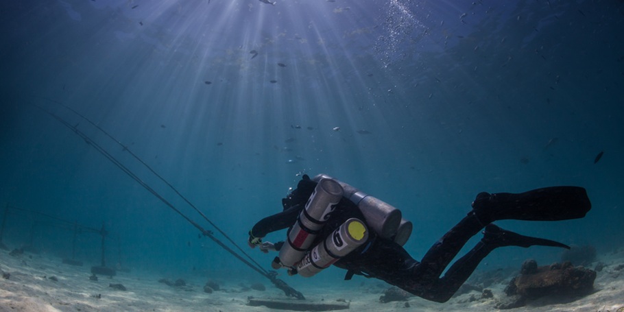Technical,Scuba,Diver,In,The,Shallows